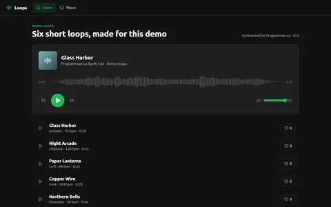 Loops player running in the spotify theme